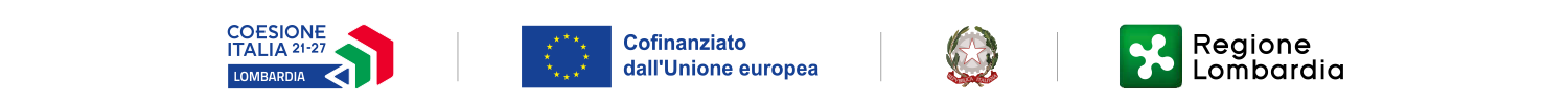 Coesione Italia 21-27, Cofinanziato dall'Unione europea, Repubblica Italiana, Regione Lombardia